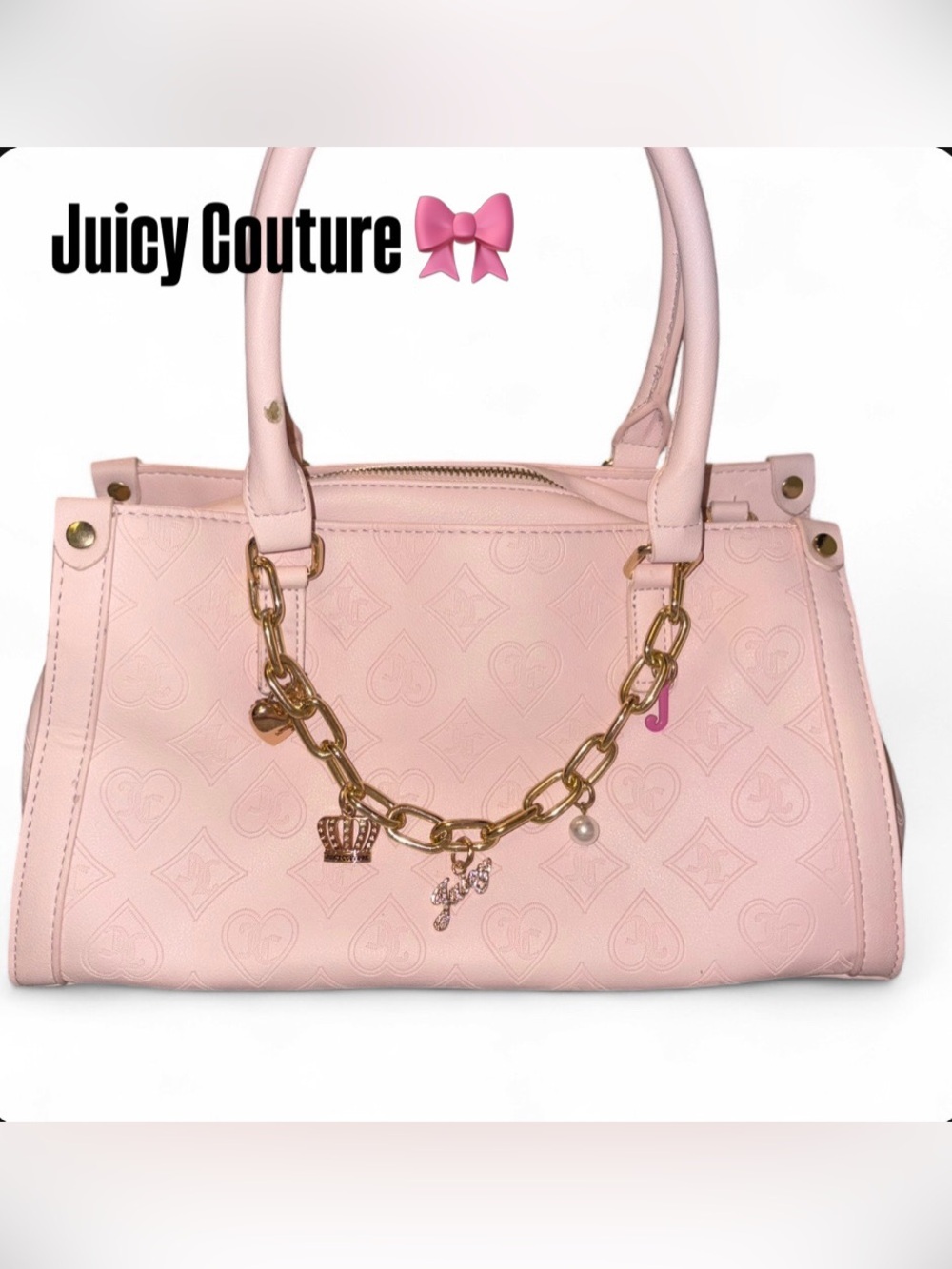 Juicy Couture Pink Satchel Handbag w/ Charms